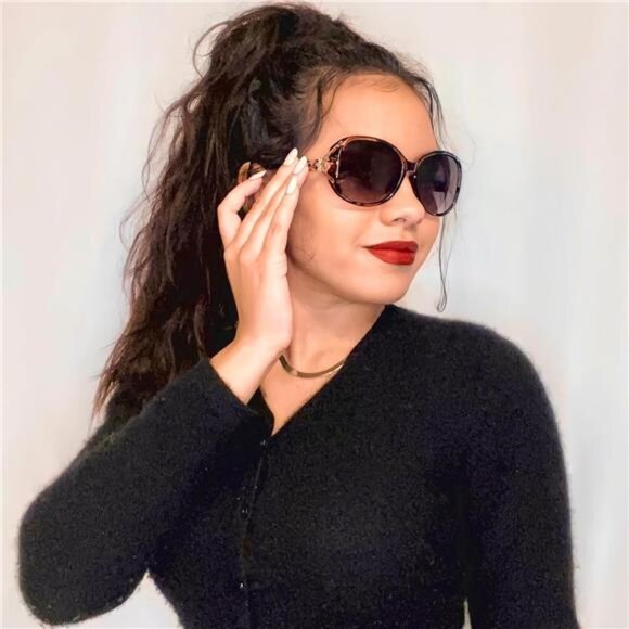 Womens Oversized Sunglasses Polarized UV400 Big Retro Jackie O Sun Glasses - Picture 2 of 7